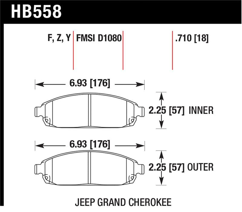 Hawk Performance HB558F.710 HPS Performance Street Brake Pads