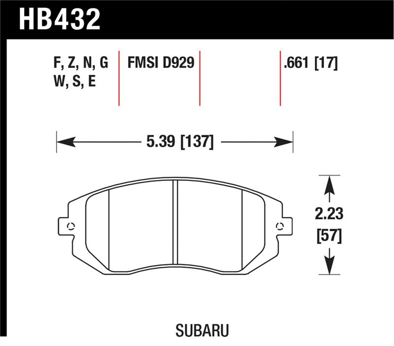 Hawk Performance HB432Z.661 Performance Ceramic Street Brake Pads