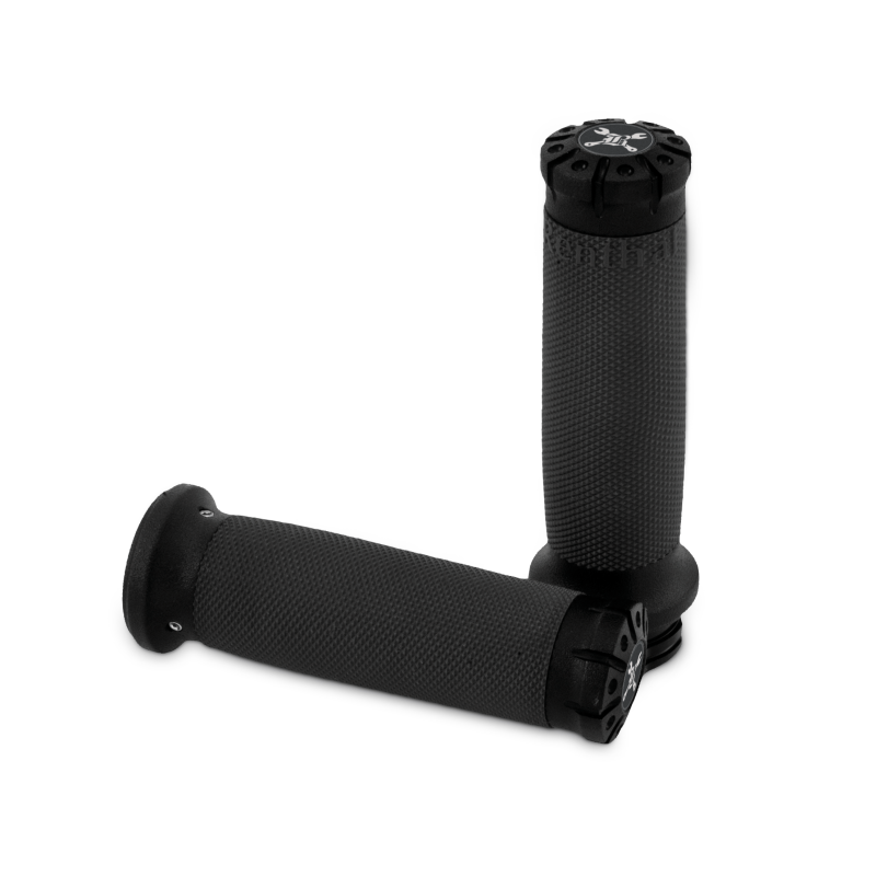 Burly Brand B16-1009TB TBW Hawk Billet Handle Grip Set Textured Black for 2008-2024 Harley-Davidson
