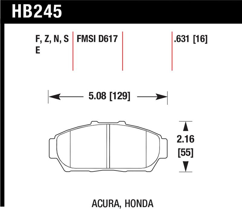 Hawk Performance HB245F.631 HPS Performance Street Brake Pads