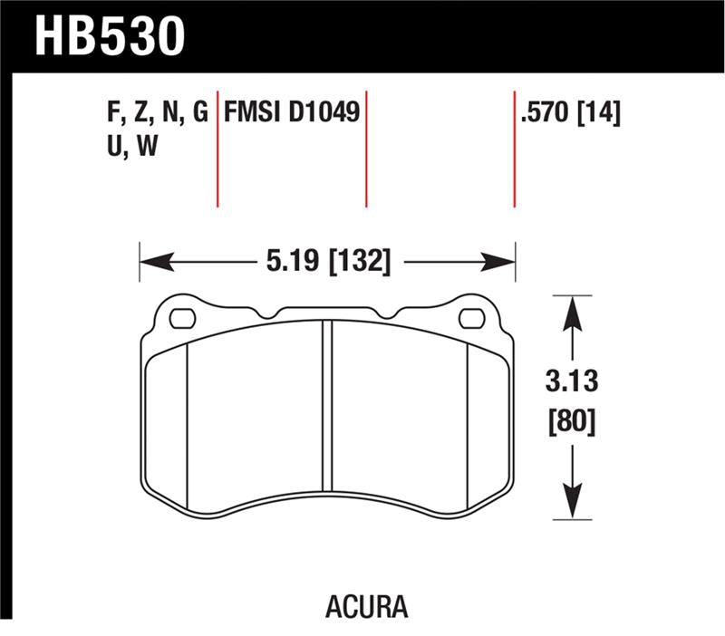Hawk Performance HB530W.570 DTC-30 Motorsport Brake Pads