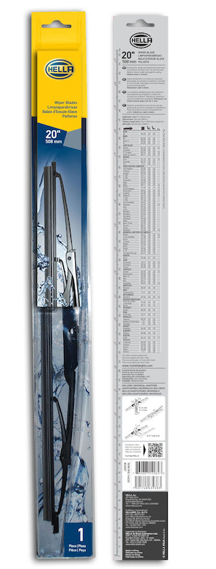 HELLA 9XW398114020 Standard Wiper Blade 20in Single