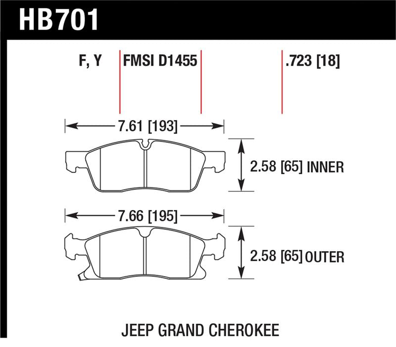 Hawk Performance HB701F.723 HPS Performance Street Brake Pads