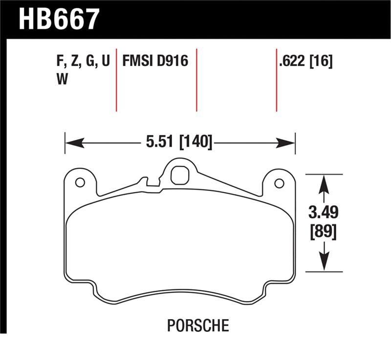Hawk Performance HB667G.622 DTC-60 Motorsport Brake Pads
