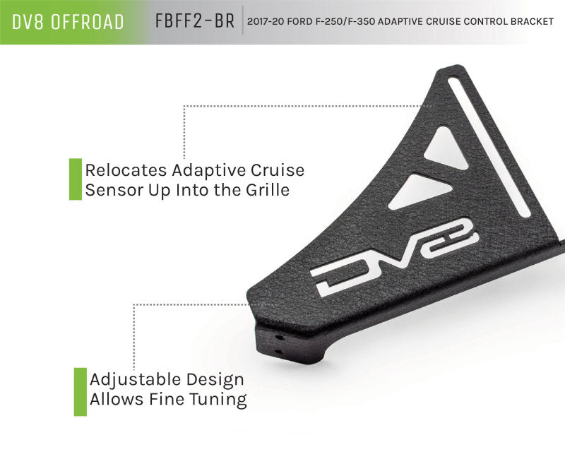 DV8 Offroad 2017+ Ford F/250/350 Adaptive Cruise Control Relocation Bracket - #FBFF2-BR