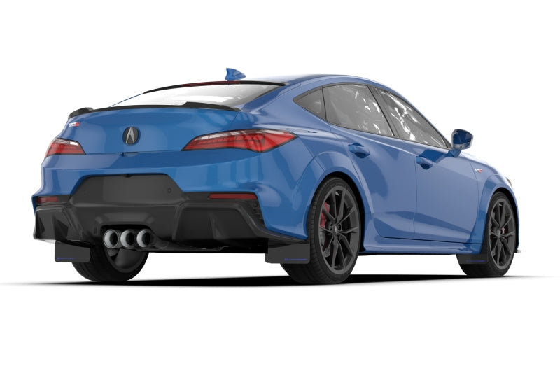 Rally Armor Mud Flaps - 2023-2025 Acura Integra - RAL UR Blk Flap/Dark Grey Logo - #MF109-UR-BLK-DGRY