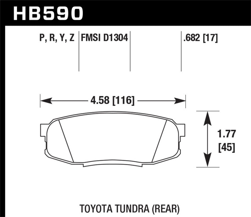 Hawk Performance HB590N.682 HP Plus Crossover Street/Motorsport Brake Pads