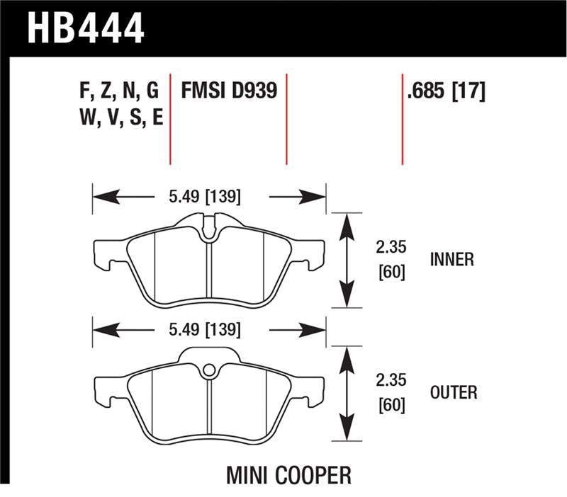 Hawk Performance HB444N.685 HP Plus Crossover Street/Motorsport Brake Pads