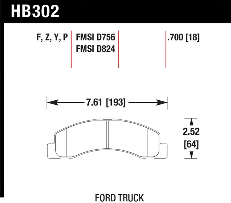 Hawk Performance HB302P.700 Super Duty Street Brake Pads