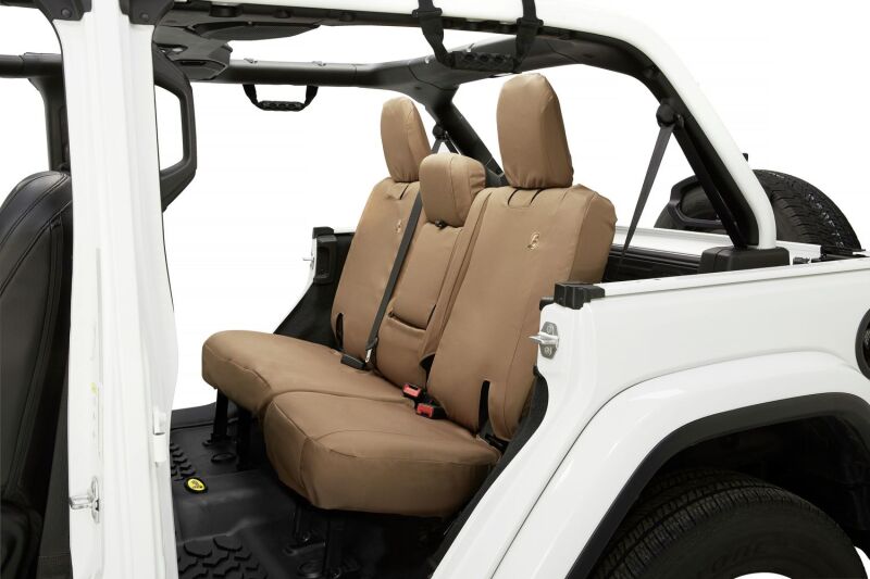 Bestop 18-23 Jeep Wrangler JL 4-Door Exc. 4Xe Rear W/O Fold Down Arm Rest Seat Covers (Tan)