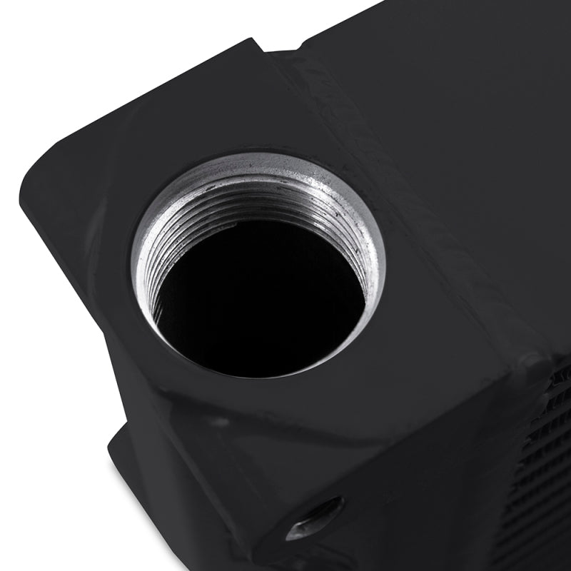 Mishimoto Heavy-Duty Oil Cooler - 17in. Opposite-Side Outlets - Black - #MMOC-OO-17BK