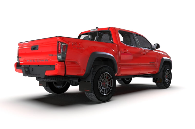 Rally Armor UR Mud Flaps - 2016-2023 Toyota Tacoma - Black/Green Logo - #MF94-BLK-AGN