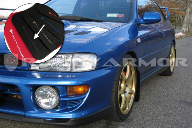 Rally Armor UR Mud Flaps - 1993-2001 Subaru Impreza - Black/Grey Logo - #MF2-UR-BLK/GRY
