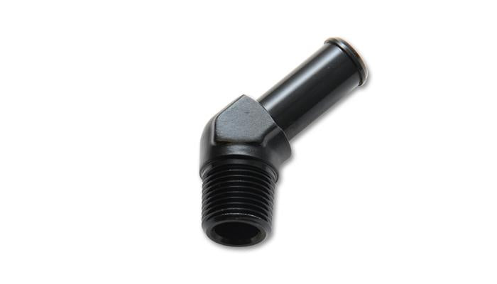 Vibrant 3/8 NPT to 1/2in Barb Straight Fitting 90 Deg Adapter - Aluminum