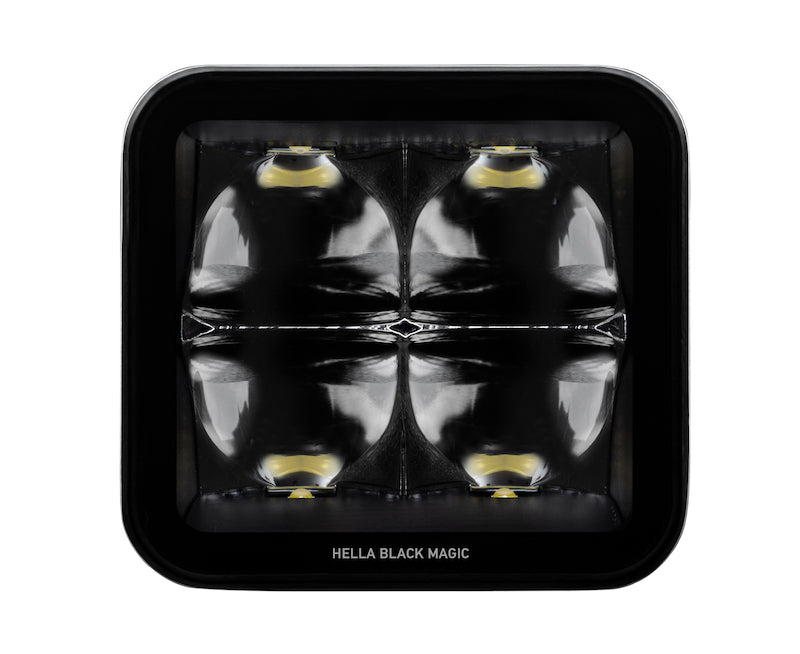 HELLA 358176821 Black Magic 3.2in LED Cube Kit - Spot Beam