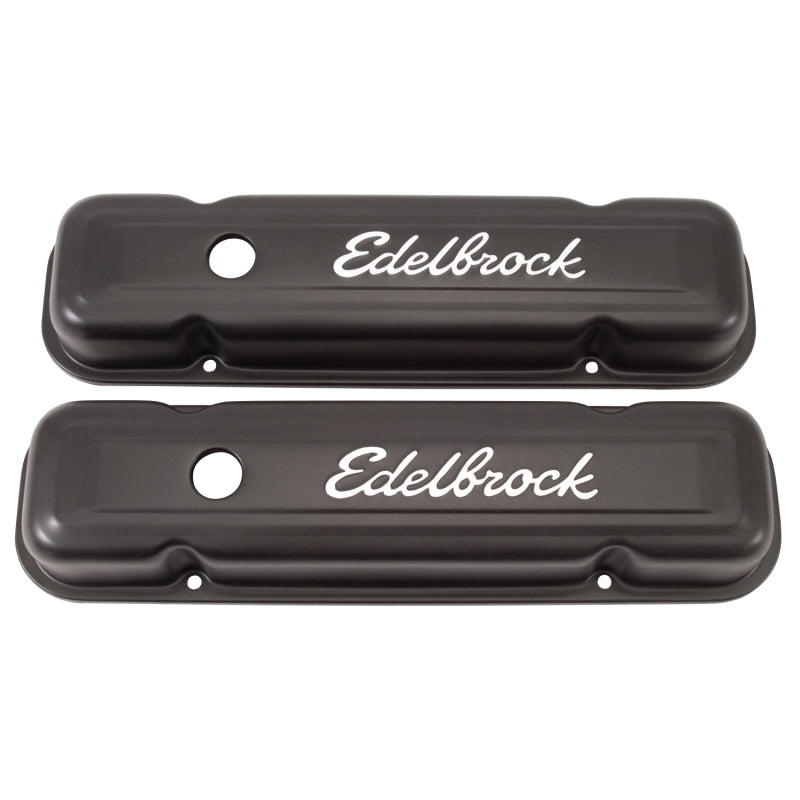 Edelbrock 4453 Valve Cover Signature Series Pontiac 1962-1979 301-455 CI V8 Low Black