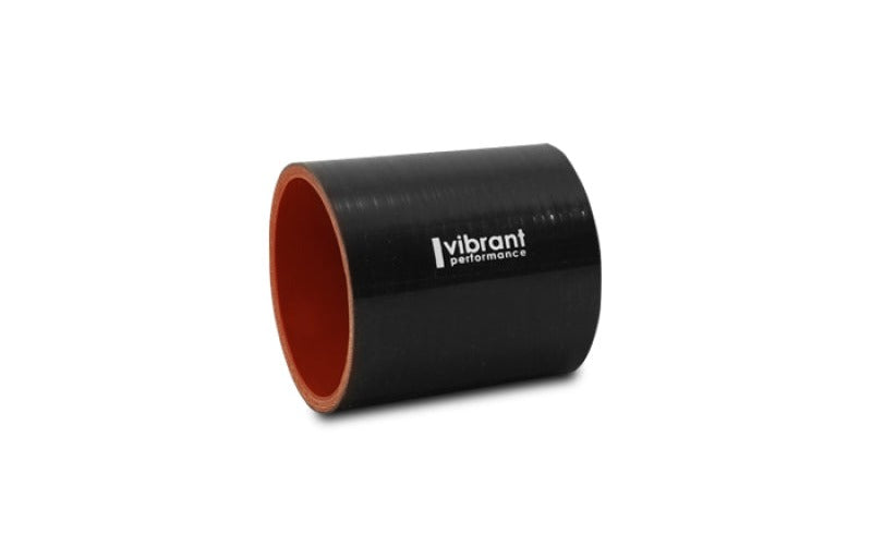 Vibrant 1.625in I.D. x 3in Long Gloss Black Silicone Hose Coupling