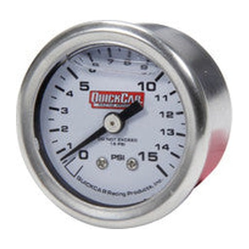 QuickCar 0-15 PSI Liquid Filled 1.5" Gauge