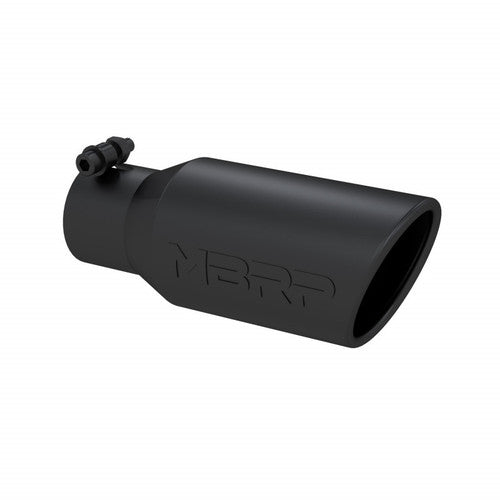 MBRP T5157BLK Black Series Exhaust Tip Angled Rolled End Steel Black Coated Exhaust Tip