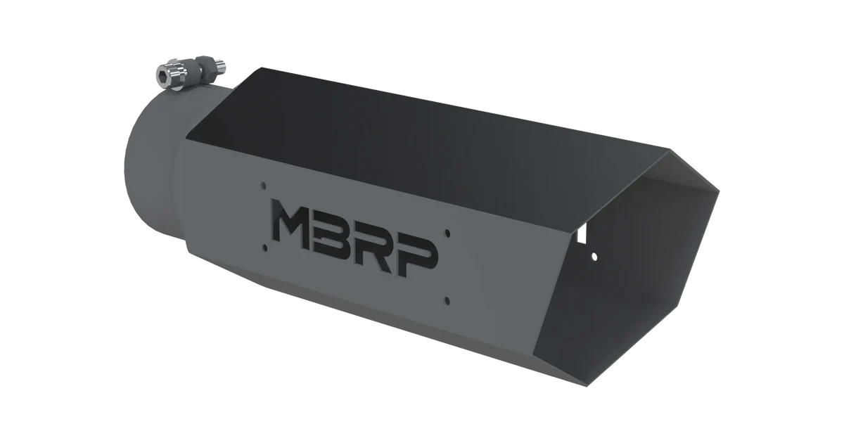 MBRP T5165BLK Black Hex Exhaust Tip 5 in. ID-4 in. L-16 in. Stainless Steel Black Coated w/out Stainless Steel Plate Black Hex Exhaust Tip