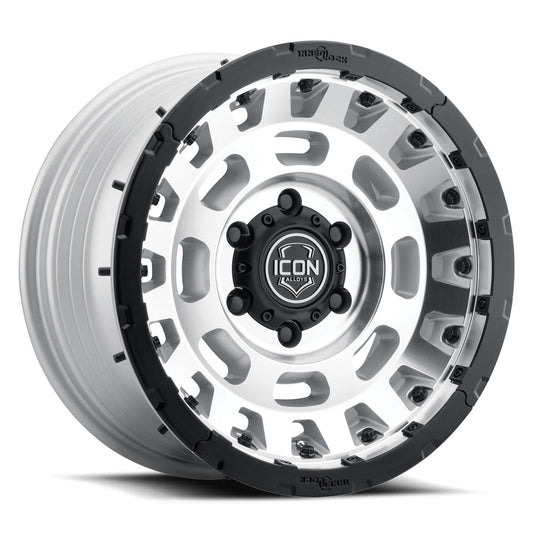 ICON Hammer Pro 17x8.5 / 5x150 / 25MM / 5.75in BS - Silver Machined