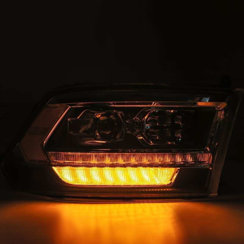 AlphaRex 880524 09-18 Dodge Ram 1500 HD PRO-Series Projector Headlights Plank Style Alpha Black w/Sequential Signal/DRL