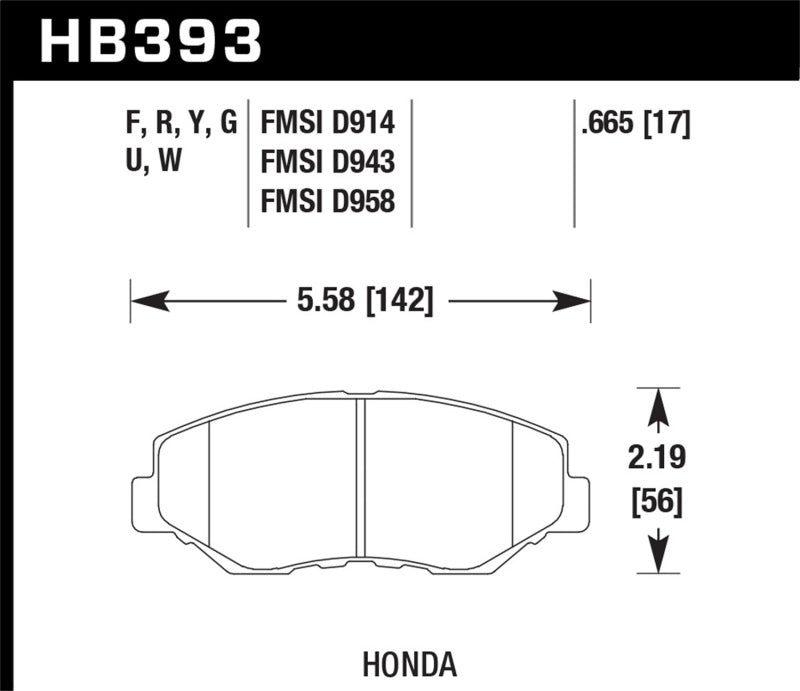 Hawk Performance HB393W.665 DTC-30 Motorsport Brake Pads