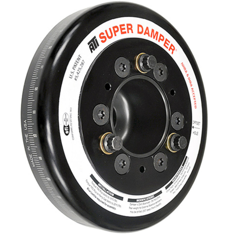 ATI Performance Products 918478 Super Damper Harmonic Balancer 7.074 in Aluminum Smooth No Belt Drive for 2002-2015 Acura RSX / Honda Civic Si (K20 / K24)