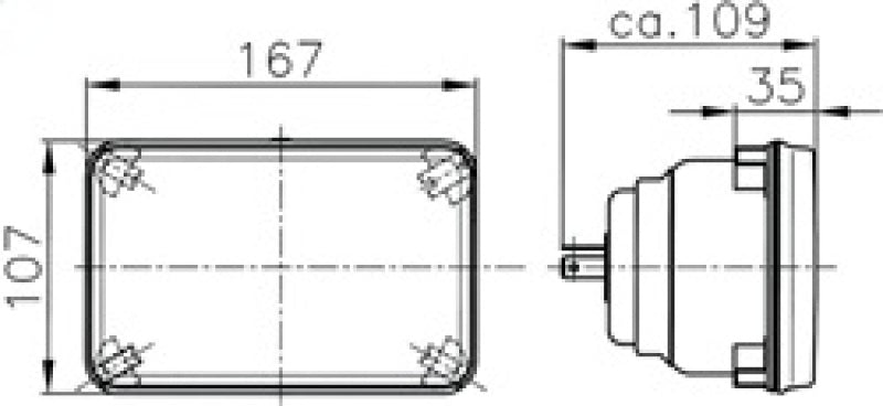 HELLA 003177001 Module 164 x 103mm H4 12V ECE Headlamp