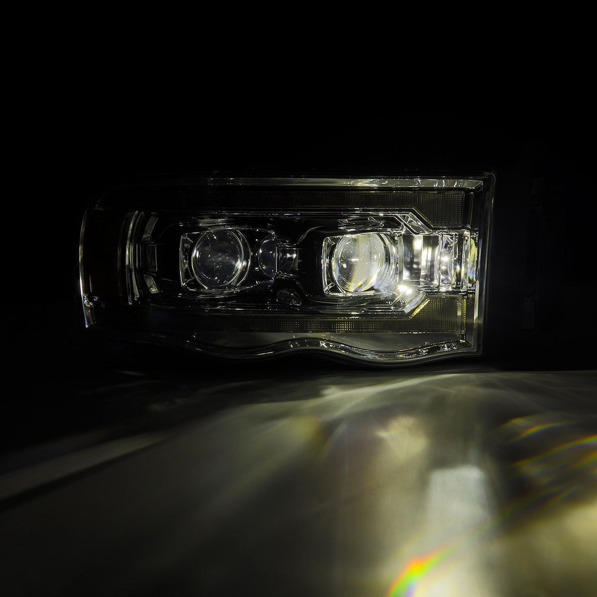 AlphaRex 880571 02-05 Dodge Ram 1500 PRO-Series Projector Headlights Plank Style Chrome with Sequential Signal