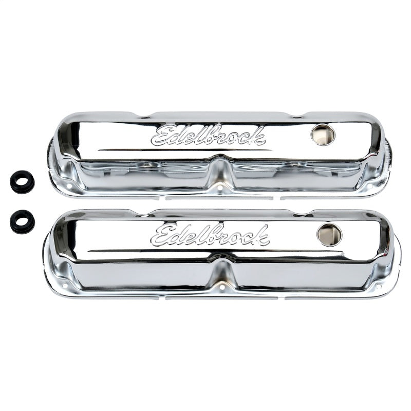 Edelbrock 4495 Valve Cover Signature Series Chrysler 1965-1991 318-340-360 CI V8 Chrome