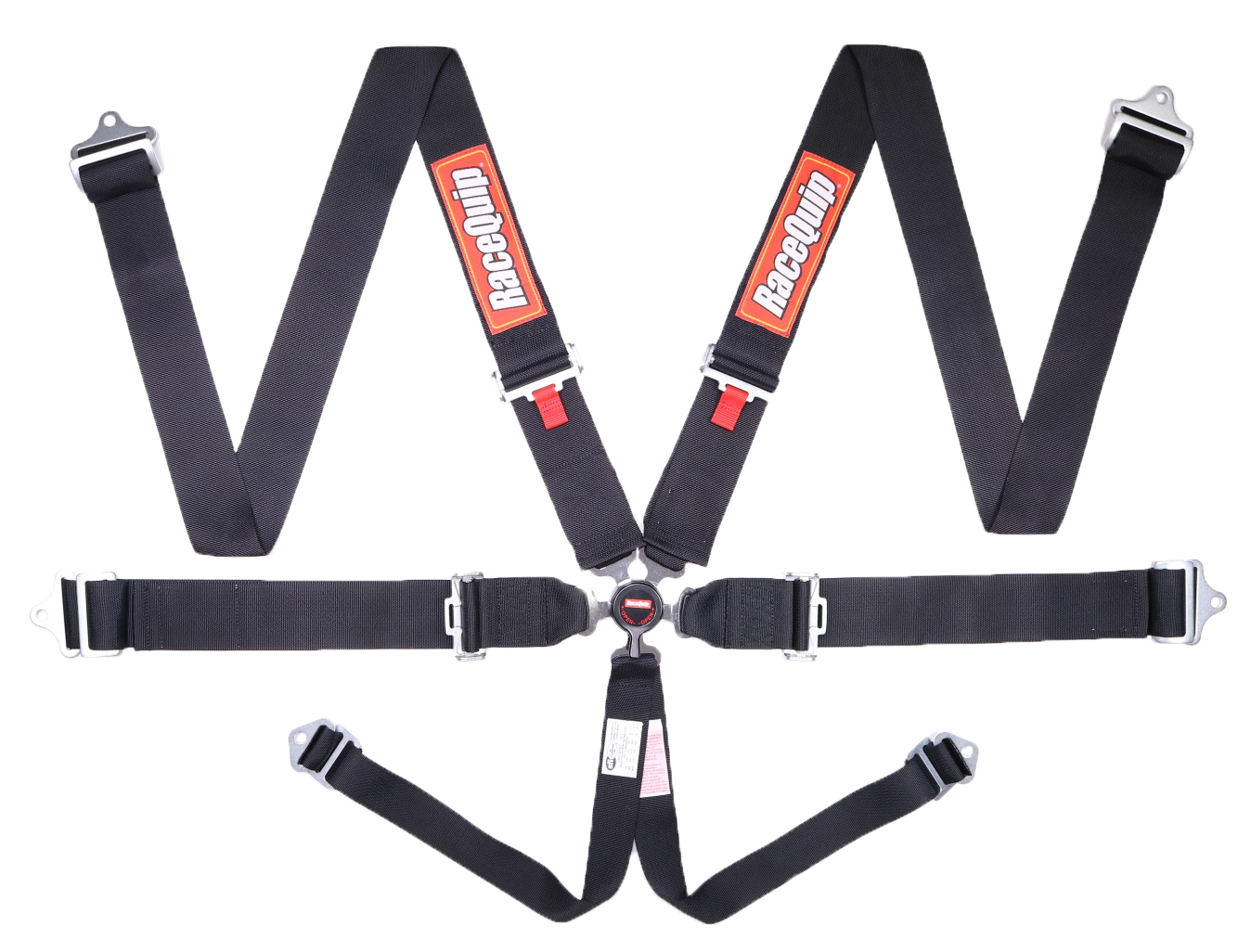RaceQuip 743003 Black SFI Camlock 6-Point Pull-Down Lap Seat Belt