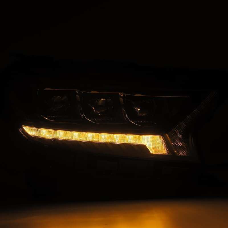 AlphaRex 880124 19-21 Ford Ranger NOVA LED Projector Headlights Plank Style Black with Activation Light/Sequential Signal/DRL