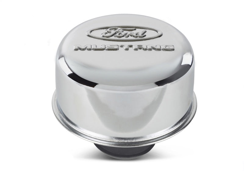 Ford Racing Chrome Breather Cap with Ford Mustang Logo