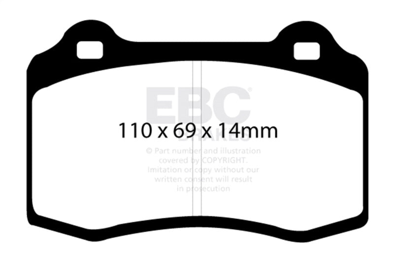 EBC 96-00 Lotus Esprit Turbo 2.0 Turbo GT3 Yellowstuff Rear Brake Pads DP41140R