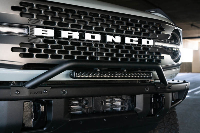 DV8 Offroad 2021-2022 Ford Bronco (Not For Factory Plastic Bumper) Factory Bumper Bull Bar - Black - #LBBR-06