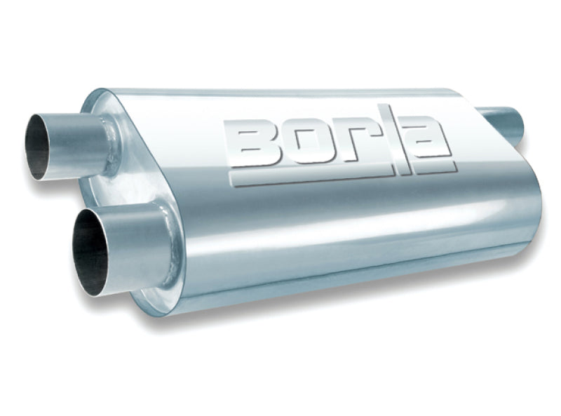 Borla 40477 Universal Oval Transverse 2.5in Inlet/Outlet 19in x 10.25in x 5.5in Turbo XL Muffler - #40477