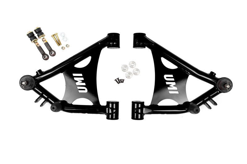 UMI Performance 2051-B Front Lower A-Arms Polyurethane Coilover Specific Black