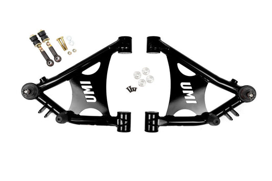 UMI Performance 2051-B Front Lower A-Arms Polyurethane Coilover Specific Black