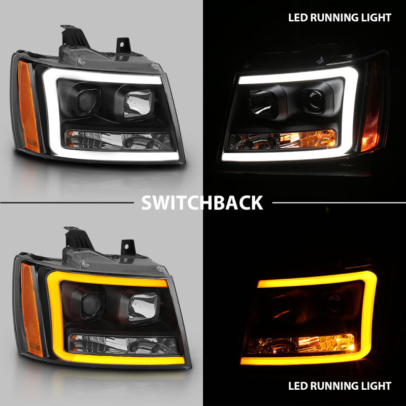 ANZO 2007-2014 Chevrolet Suburban 1500 LED Projector Headlights