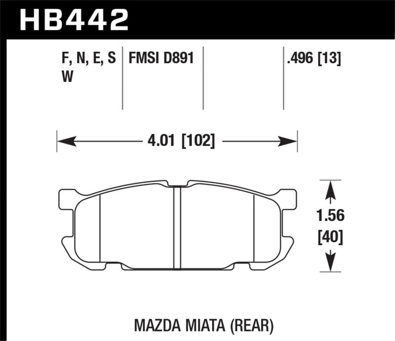 Hawk Performance HB442B.496 HPS 5.0 Street Brake Pads