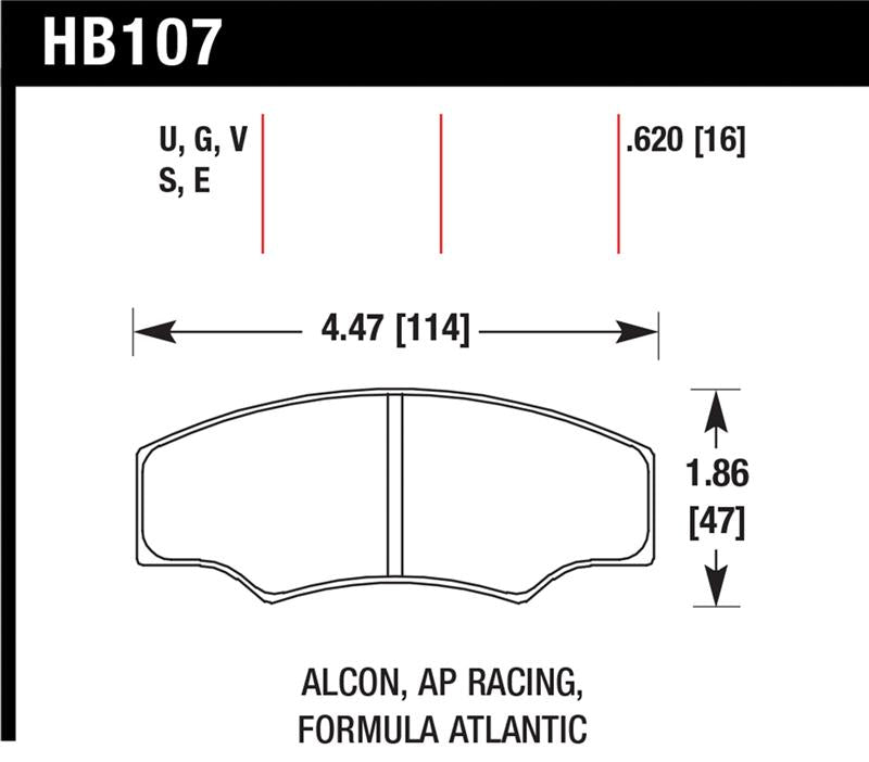 Hawk Performance HB107U.620 DTC-70 Motorsport Brake Pads