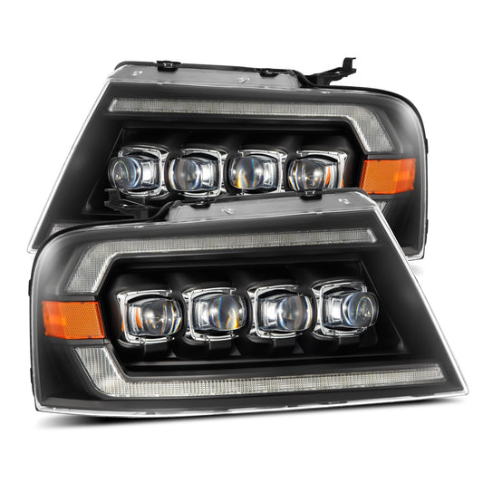 AlphaRex 880128 2004-2008 Ford F-150 (No 2004 Heritage) NOVA-Series LED Projector Headlights Black with Activation Light / Sequential Signal
