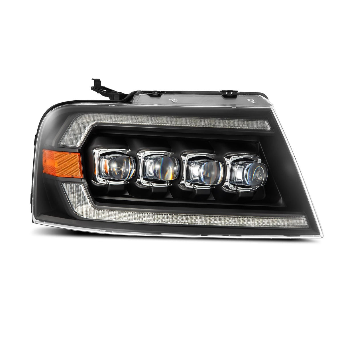 AlphaRex 880128 04-08 Ford F-150 (No 2004 Heritage) NOVA-Series LED Projector Headlights Alpha-Black with Activation Light / Sequential Signal
