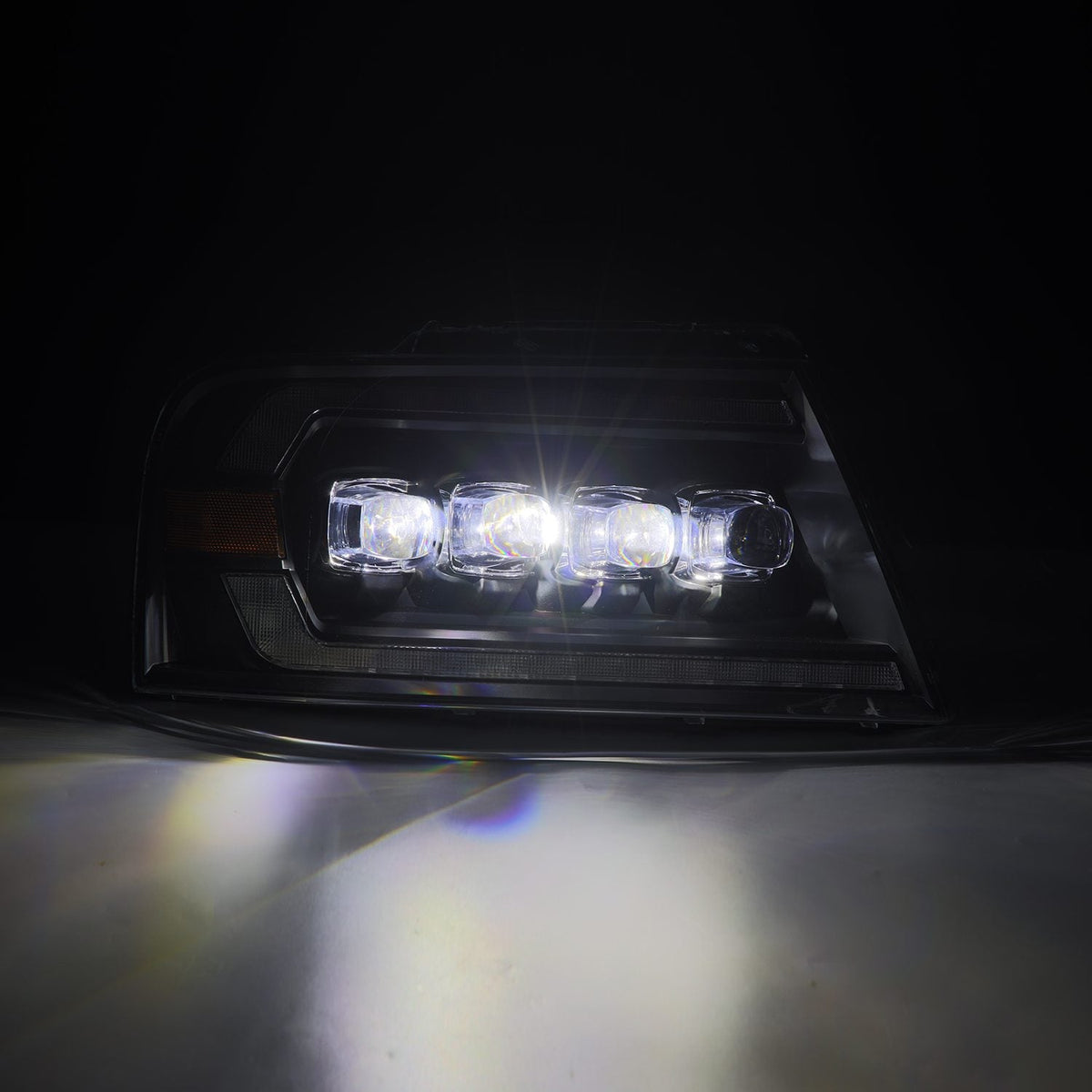 AlphaRex 880128 04-08 Ford F-150 (No 2004 Heritage) NOVA-Series LED Projector Headlights Alpha-Black with Activation Light / Sequential Signal