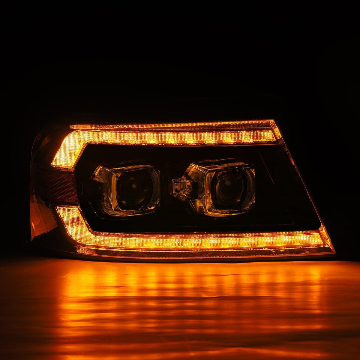 AlphaRex 880134 2004-2008 Ford F150 PRO-Series Projector Headlights Black with Sequential Signal and DRL