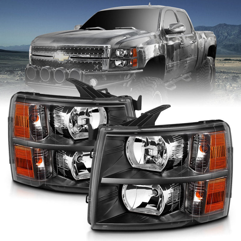 ANZO 2007-2014 Chevrolet Silverado 2500 HD Crystal Headlights