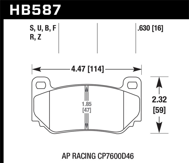 Hawk Performance HB587U.630 DTC-70 Motorsport Brake Pads