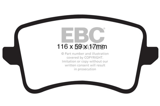 EBC 09-11 Audi A4 2.0 Turbo Ultimax2 Rear Brake Pads UD1386