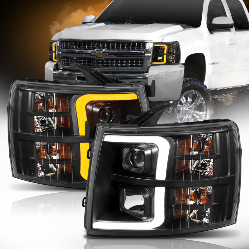ANZO 2007-2014 Chevrolet Silverado 2500 HD LED Projector Headlights